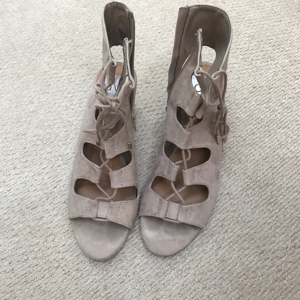 Suede wedge heel sandal